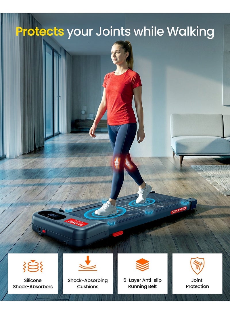 Sparnod Fitness STH-2001 Walking Pad for Home Use, 2.25 HP Motor 1–6 km/h Speed, Manual Incline 2 Levels, LED Display for Time, Distance, Speed & Calories, Shock Absorption, Compact Design, 85kg Max Weight - Image 3
