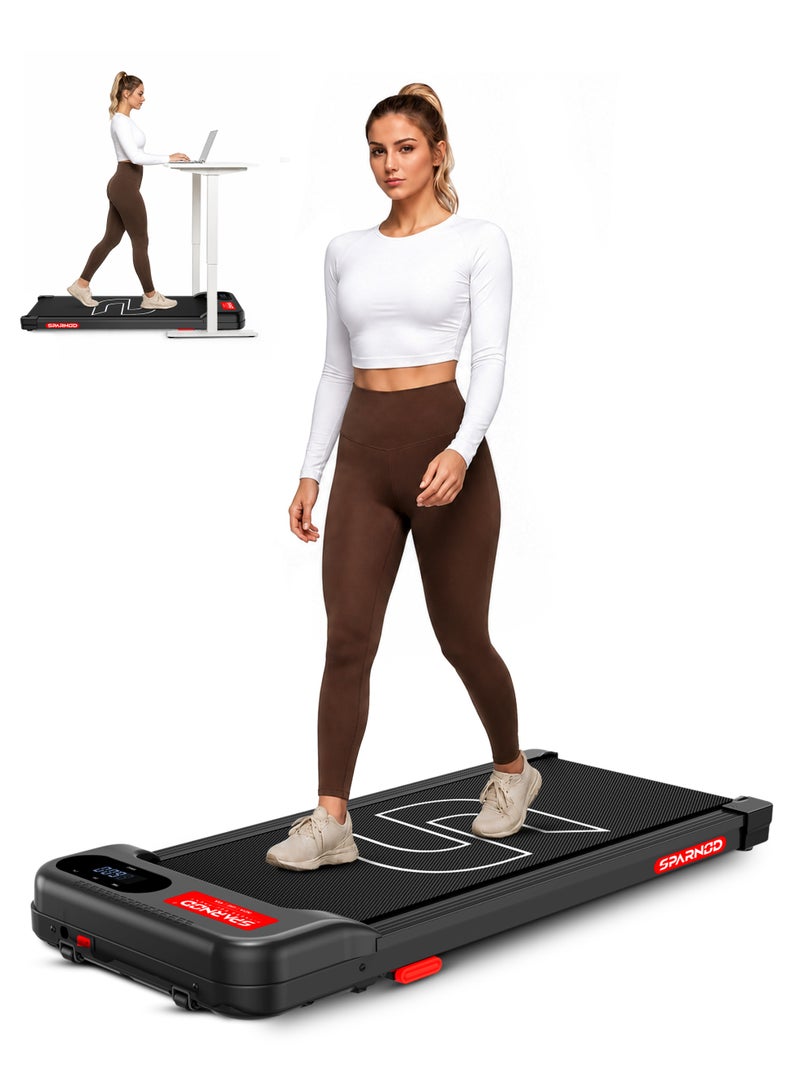 Sparnod Fitness STH-2001 Walking Pad for Home Use, 2.25 HP Motor 1–6 km/h Speed, Manual Incline 2 Levels, LED Display for Time, Distance, Speed & Calories, Shock Absorption, Compact Design, 85kg Max Weight - Image 1