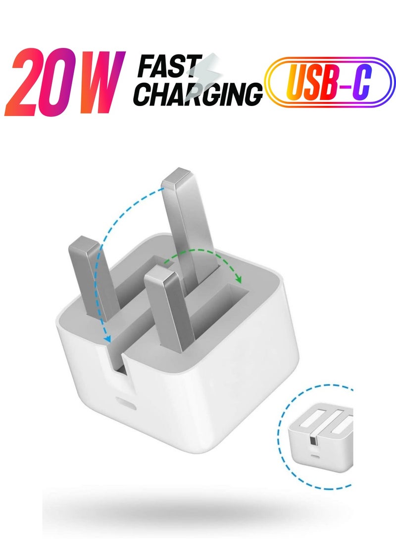 Phone Planet - 20W Foldable Fast Charging Wall Adapter Compatible with Apple iPhone12 Pro Max/11 Pro Max/SE/iPad - Image 1