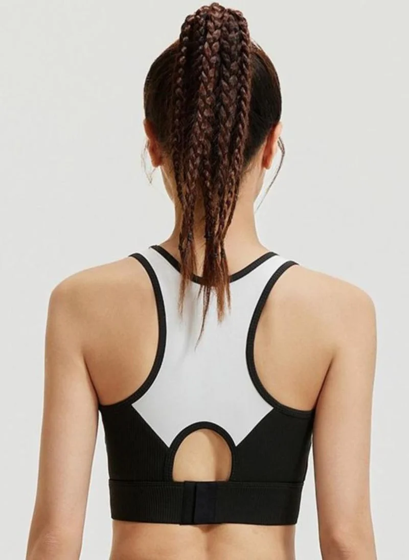 يونيكي Black Solid Regular Racerback Workout Bra