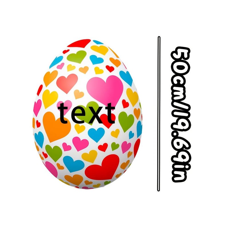 Personalized Egg Shaped Cushion Pillow 40cm Double Sided Print Text Name Easter Gift - Image 4