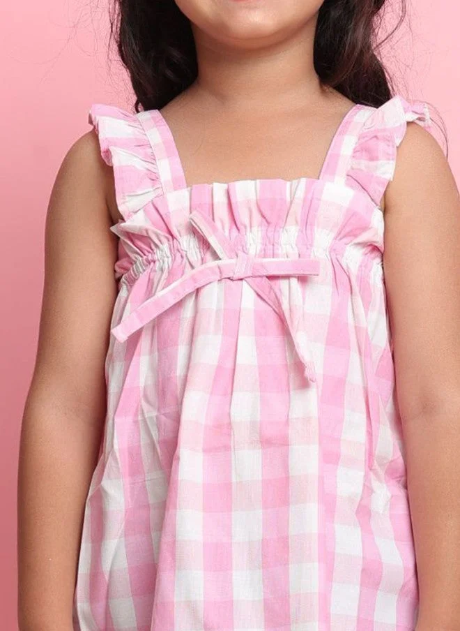 Saka Designs Checked A-Line Top for Girls