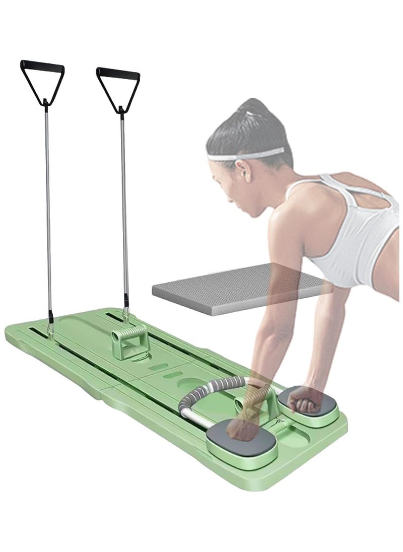 Generic - Multifunctional Portable Pilates Reformer Set Abdominal Workout Board, Plank Trainer with Automatic Rebound Core Workout Fitness Push-Up Board for Men & Women Foldable Abdominal Trainer for Core Strength and Pilates - Image 1