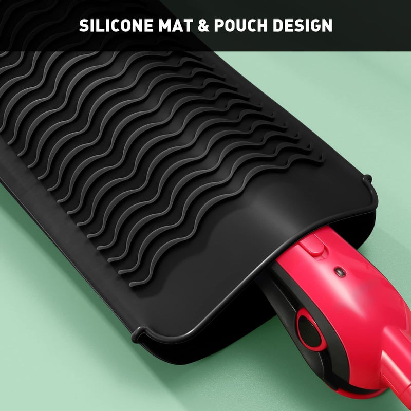 ZAXOP Resistant Silicone Mat Pouch for Flat Iron, Curling Iron,Hot Hair Tools (Green) - Image 3