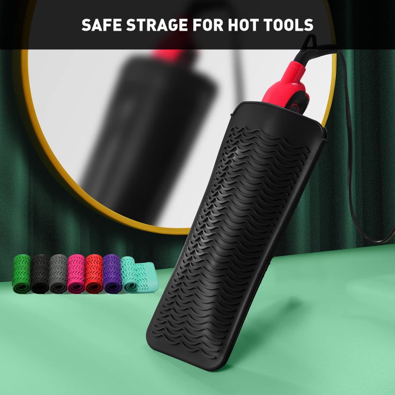 ZAXOP Resistant Silicone Mat Pouch for Flat Iron, Curling Iron,Hot Hair Tools (Green) - Image 5