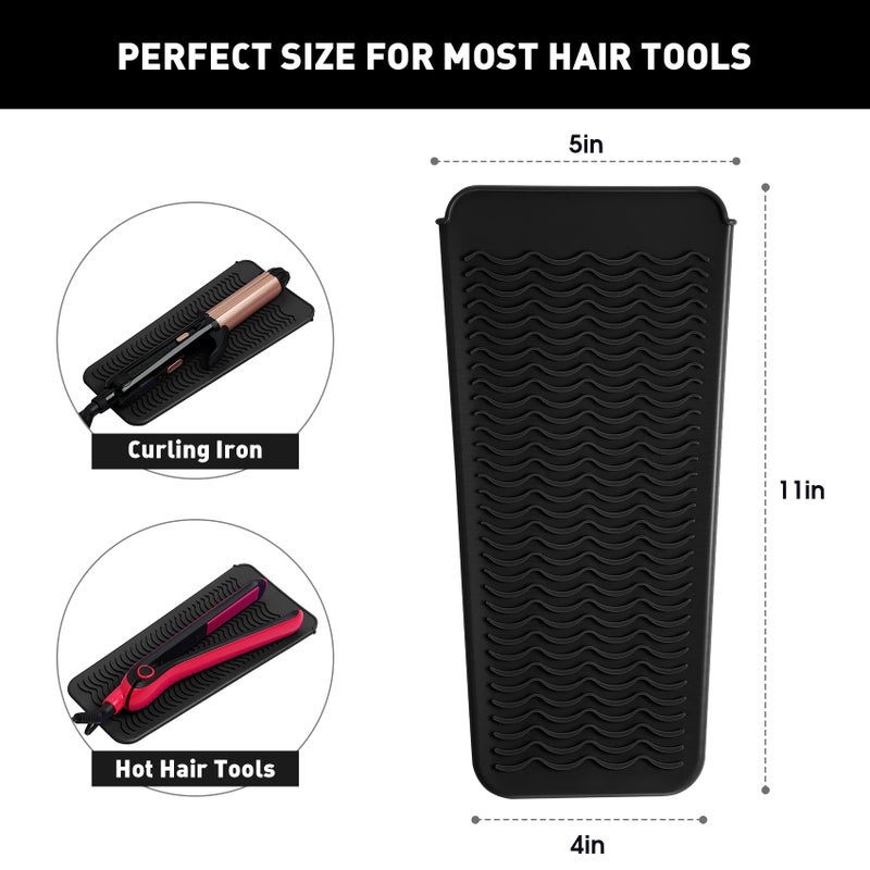 ZAXOP Resistant Silicone Mat Pouch for Flat Iron, Curling Iron,Hot Hair Tools (Green) - Image 2