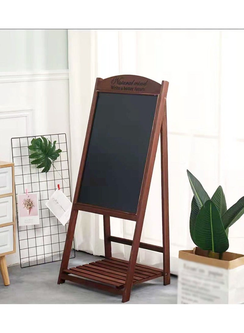 LINGWEI Wooden Folding Display Shelving Black Board with Plants Organizer 44x40x120 - Image 2