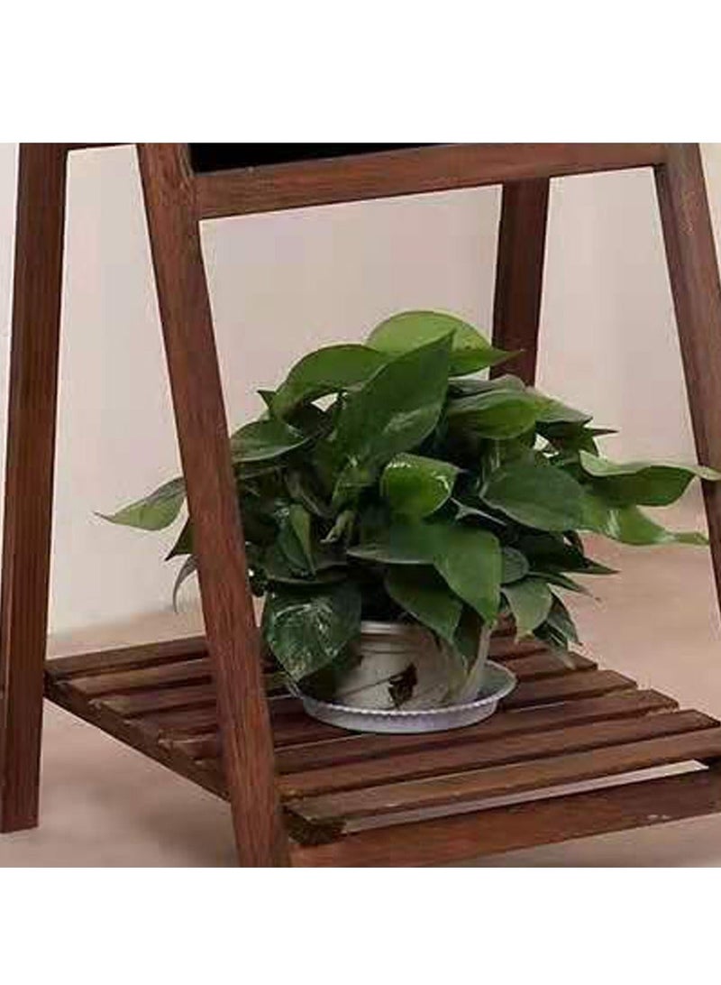 LINGWEI Wooden Folding Display Shelving Black Board with Plants Organizer 44x40x120 - Image 3