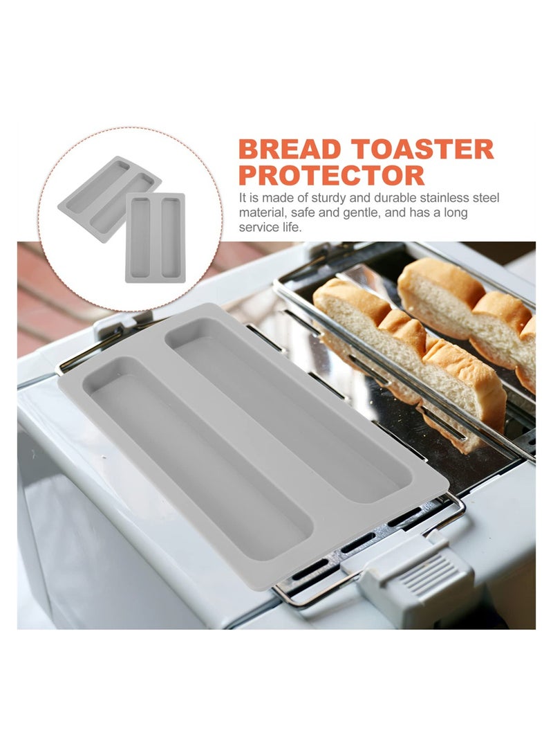 2Pcs Silicone Toaster Lid, Toaster Dirt Cover Toaster Appliance Top Cover, Toaster Protector Bread Maker Cover for Bread Machine, Sandwich Machine Part Accessories (Grey)