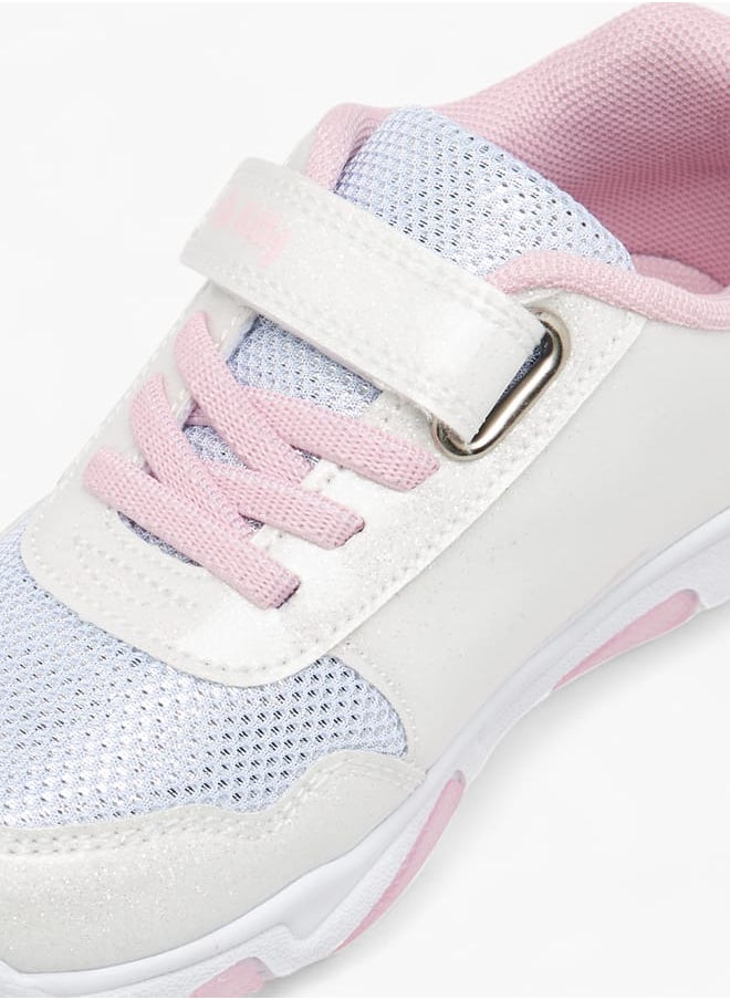 Girls Print LED Light Sneakers with Hook and Loop Closure