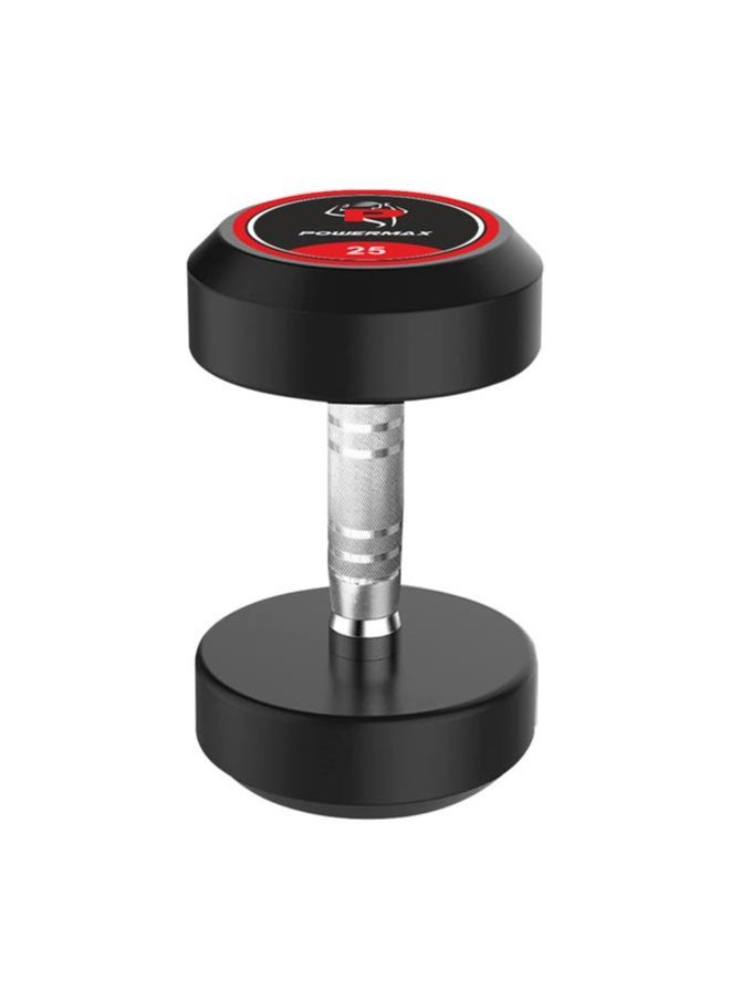 PowerMax Fitness PowerMax Fitness Rubber Coated Round Professional Dumbbell for Home Gym | dumbbell for home gym workouts| gym dumbbell | dumbbell for men-women fitness | 25kg dumbbell x 1| Black  - Image 1