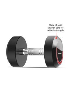PowerMax Fitness PowerMax Fitness Rubber Coated Round Professional Dumbbell for Home Gym | dumbbell for home gym workouts| gym dumbbell | dumbbell for men-women fitness | 25kg dumbbell x 1| Black  - Image 4