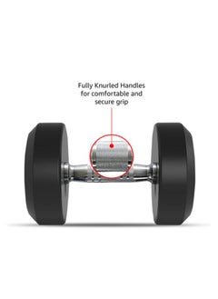 PowerMax Fitness PowerMax Fitness Rubber Coated Round Professional Dumbbell for Home Gym | dumbbell for home gym workouts| gym dumbbell | dumbbell for men-women fitness | 25kg dumbbell x 1| Black  - Image 3