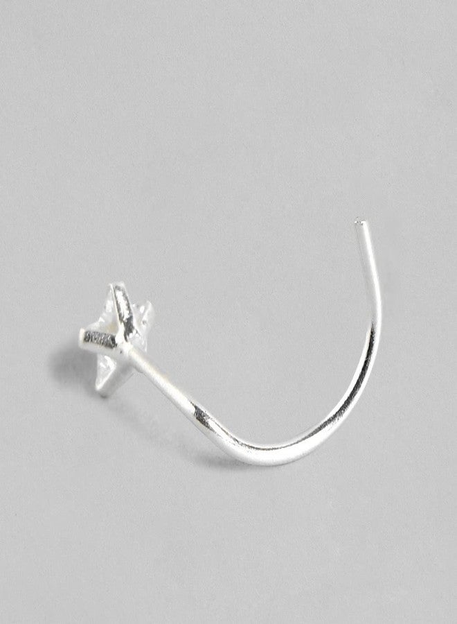 ZAVYA 925 Sterling Silver Cubic Zirconia CZ Star Minimal Nath Rhodium Plated Nose Pin | Stylish Silver Nose Ring | Gift for Women & Girls | With Certificate of Authenticity and 925 Hallmark - Image 5