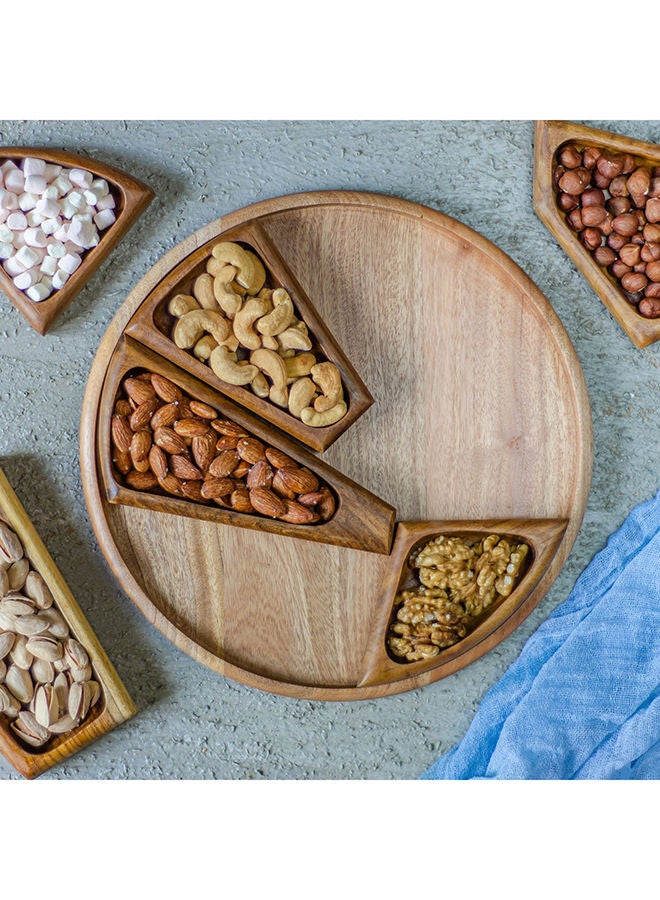 Home Pro طبق خشبي مكسرات دائري - Image 2