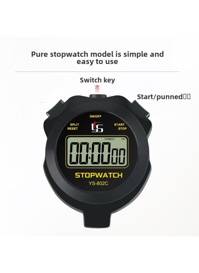 Generic - Stopwatch Competition Waterproof Swimming Timer Track And Field Professional High School Entrance Examination Running Electronic Stopwatch PE Teacher-Display Accuracy:Black 805-c Chinese, Shutdown/(free Battery) - Image 1