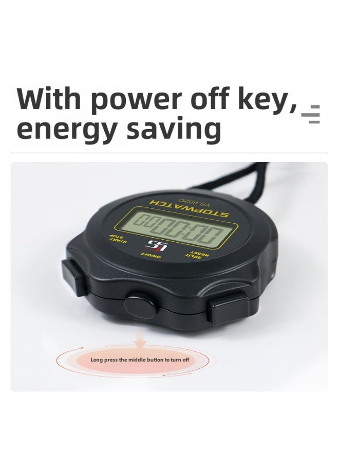 Generic - Stopwatch Competition Waterproof Swimming Timer Track And Field Professional High School Entrance Examination Running Electronic Stopwatch PE Teacher-Display Accuracy:Black 805-c Chinese, Shutdown/(free Battery) - Image 1