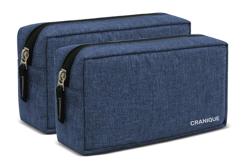 Cranique Polyester Travel Organizer Gadget Case | Electronic Accessories Storage Pouch for Power Adapters, Hard Disk, Power Bank, Cables, Dongle, Pen Drives, Laptop Charger Pouch (QP2) (Blue) - Image 1
