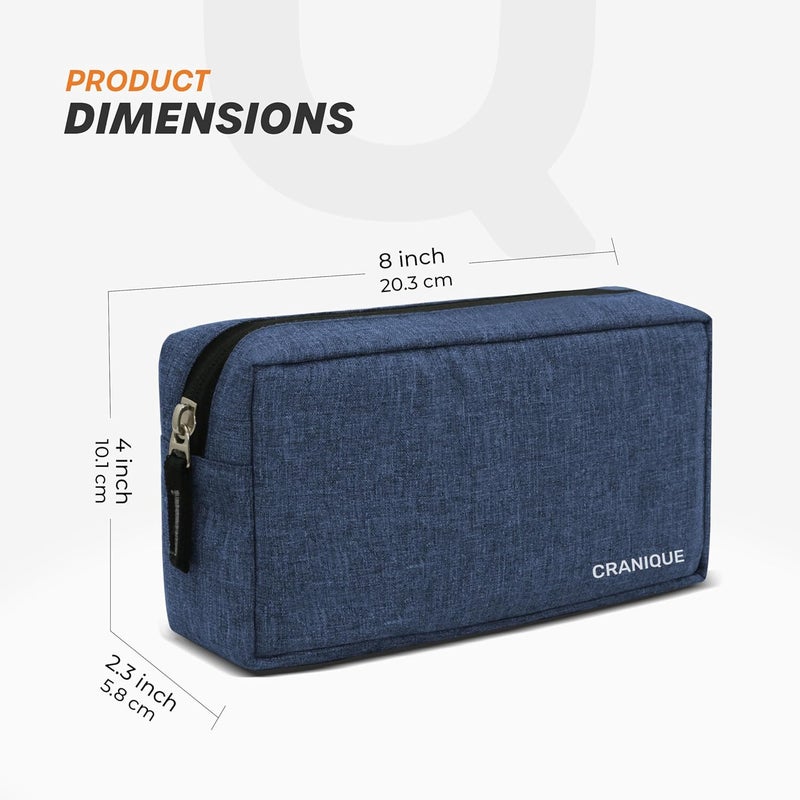 Cranique Polyester Travel Organizer Gadget Case | Electronic Accessories Storage Pouch for Power Adapters, Hard Disk, Power Bank, Cables, Dongle, Pen Drives, Laptop Charger Pouch (QP2) (Blue) - Image 4