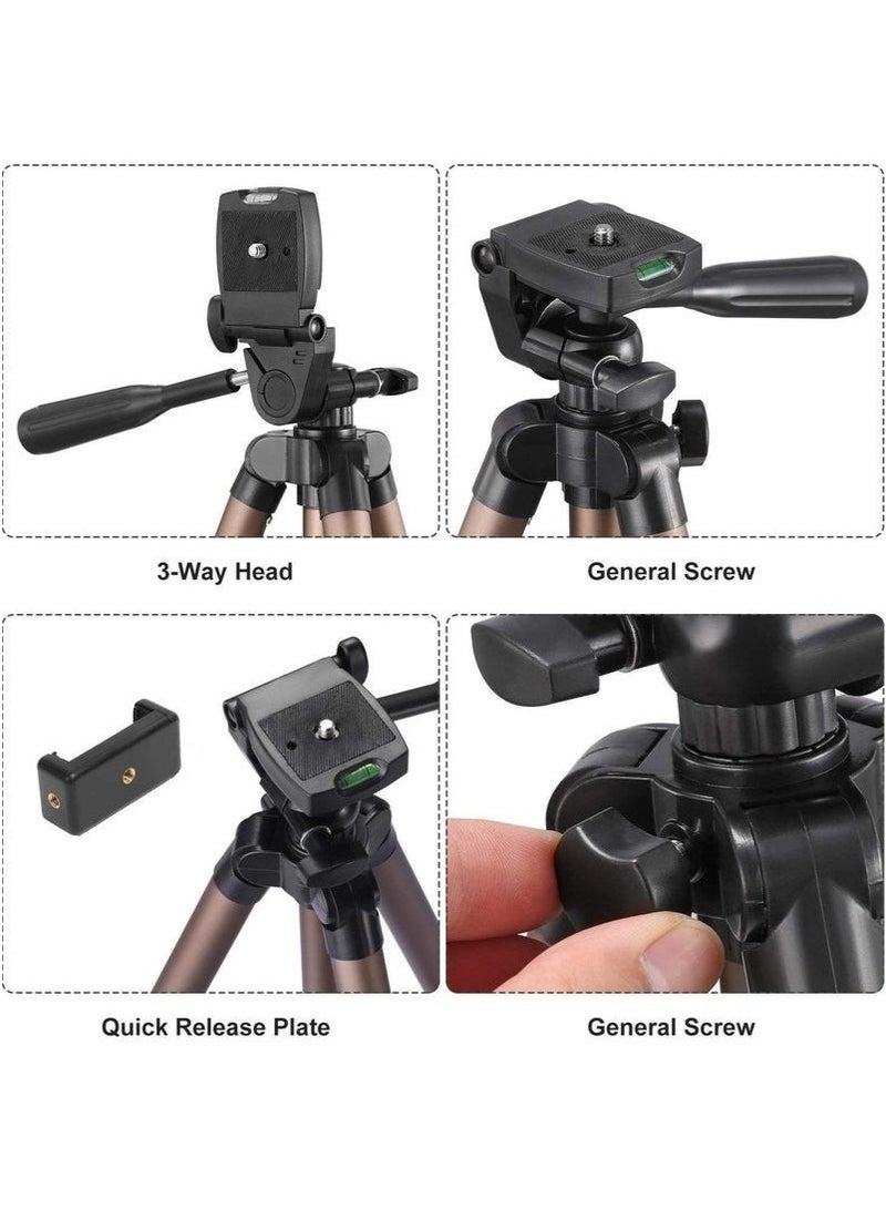 OULIYO 40-123cm Extendable Phone Tripod and Camera Stand with Bluetooth Remote and Phone Holder Clip and Storage Bag ,Portable Selfie Stick Tripod Outdoor Camera Stand for Photography Video Recording Live Streaming  - Image 5