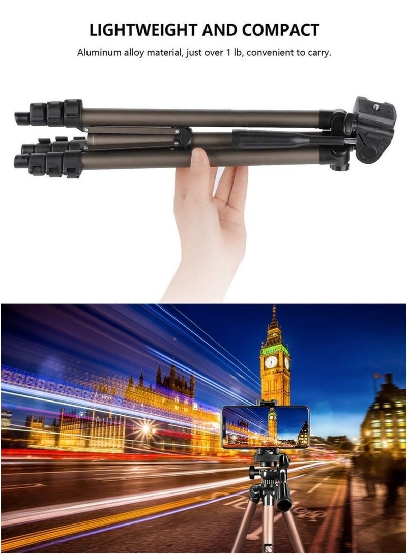 OULIYO 40-123cm Extendable Phone Tripod and Camera Stand with Bluetooth Remote and Phone Holder Clip and Storage Bag ,Portable Selfie Stick Tripod Outdoor Camera Stand for Photography Video Recording Live Streaming  - Image 2
