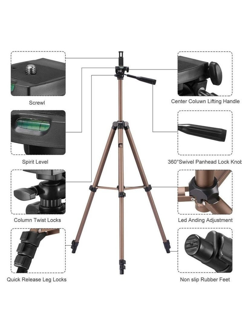 OULIYO 40-123cm Extendable Phone Tripod and Camera Stand with Bluetooth Remote and Phone Holder Clip and Storage Bag ,Portable Selfie Stick Tripod Outdoor Camera Stand for Photography Video Recording Live Streaming  - Image 3