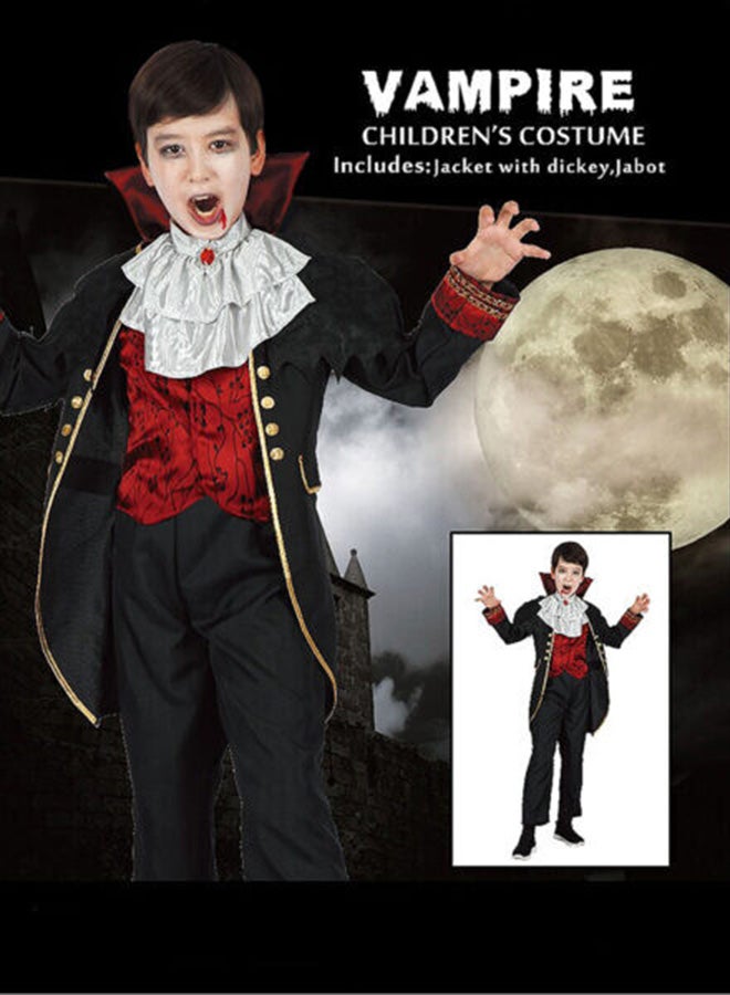 Toyland Kids Vampire Costume – Classic Black and Red Halloween Outfit with Jacket and Jabot, Medium - Image 3
