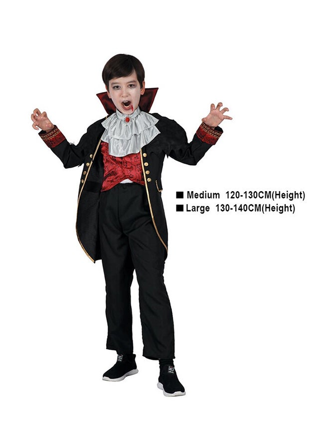 Toyland Kids Vampire Costume – Classic Black and Red Halloween Outfit with Jacket and Jabot, Medium - Image 2