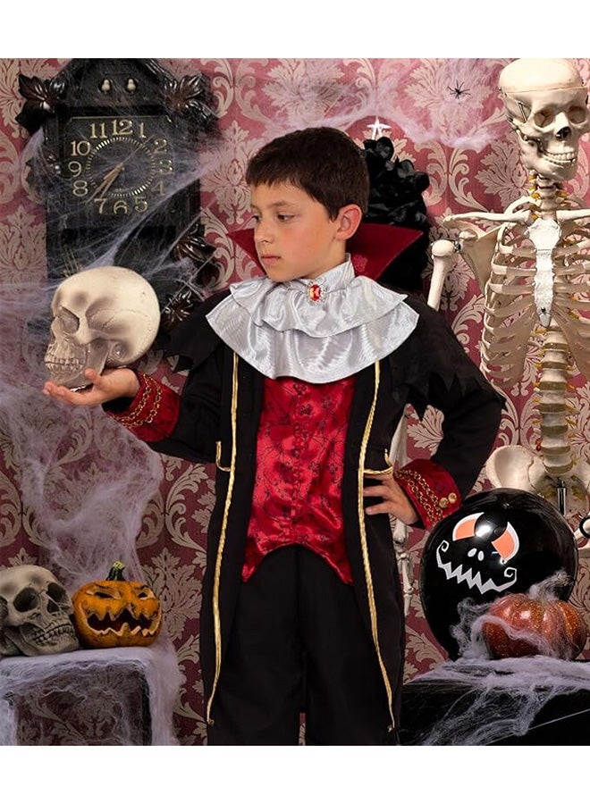 Toyland Kids Vampire Costume – Classic Black and Red Halloween Outfit with Jacket and Jabot, Medium - Image 4