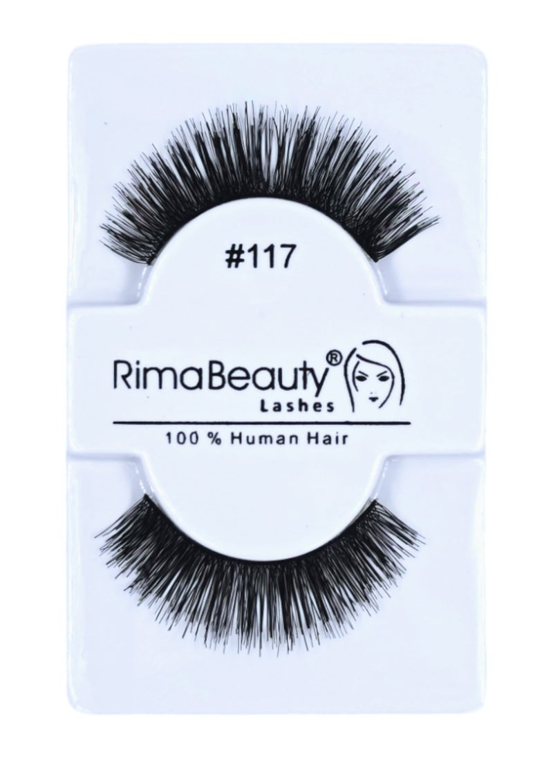 Rima Beauty Lashes - Human HAIR Black # 117 - Image 1