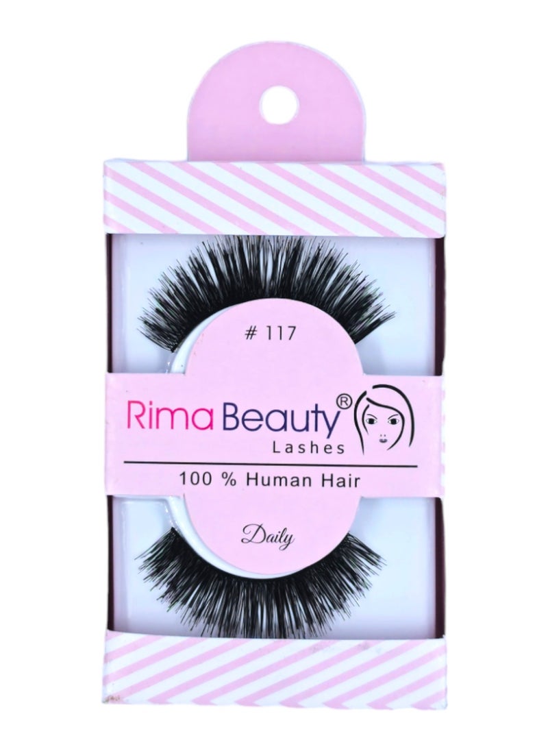 Rima Beauty Lashes - Human HAIR Black # 117 - Image 1