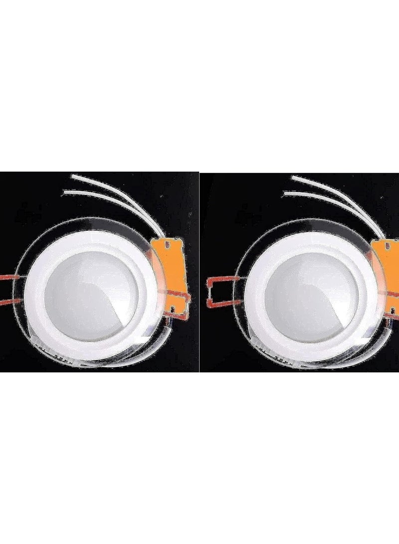 لمبات سبوت دائرية للحائط باضاءة LED بـ3 الوان (ابيض، دافىء، ابيض طبيعي)، 6 وات 2 قطعة