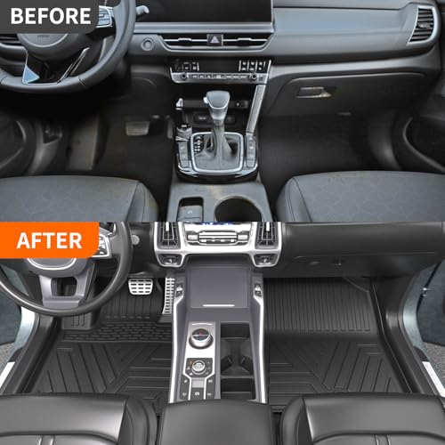 powoq Floor Mats Compatible with 2021-2025 KIA Sorento Cargo Liner with Backrest MatsTrunk Mat Replacement for KIA Sorento 2021 2022 2023 2024 2025 Accessories(Trunk Mat with Backrest Mat+Floor Mats) - Image 2