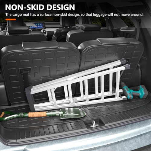 powoq Floor Mats Compatible with 2021-2025 KIA Sorento Cargo Liner with Backrest MatsTrunk Mat Replacement for KIA Sorento 2021 2022 2023 2024 2025 Accessories(Trunk Mat with Backrest Mat+Floor Mats) - Image 4