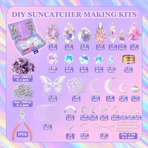 WASTROYAL DIY Suncatcher Kit 400pcs Sun Catchers Making Kit Supplies Crafts Suncatcher Kits for Adults With Tutorial Hanging Prism Sun Catcher with Crystals for Mom and Partner gifts Festival Decor (Butterfly) - Image 2