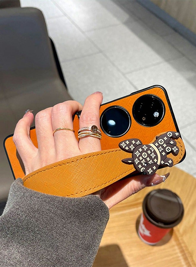 GROIC Case for Huawei P50 Pocket 6.9 Inch Mobile Phone Sleeve Wristband with Dog Decoration,Leather Folding Screen Treasure Box Shell for Huawei P50 Pocket - Image 2