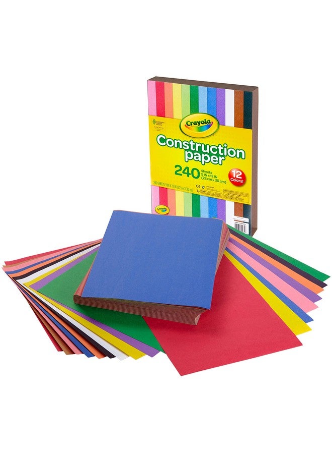 Crayola ورق بناء 12 لون متنوع 240 قطعة - Image 1