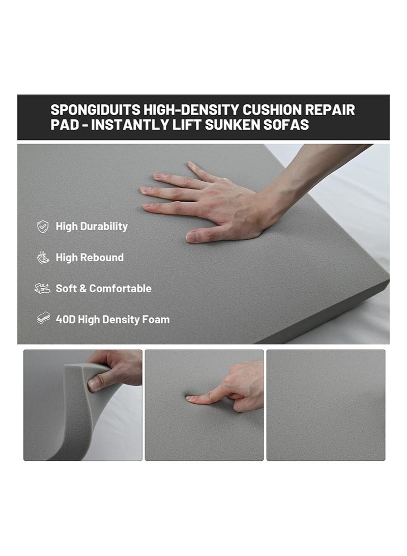 ايكانبو مجموعة من 3 وسائد دعم للأريكة للمقاعد المترهلة، إسفنج مقوس عالي الكثافة مقاس 20 بوصة × 20 بوصة، لإصلاح ترهل أسفل الوسادة (رمادي) - Image 3