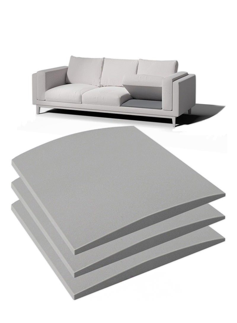 ايكانبو مجموعة من 3 وسائد دعم للأريكة للمقاعد المترهلة، إسفنج مقوس عالي الكثافة مقاس 20 بوصة × 20 بوصة، لإصلاح ترهل أسفل الوسادة (رمادي) - Image 1