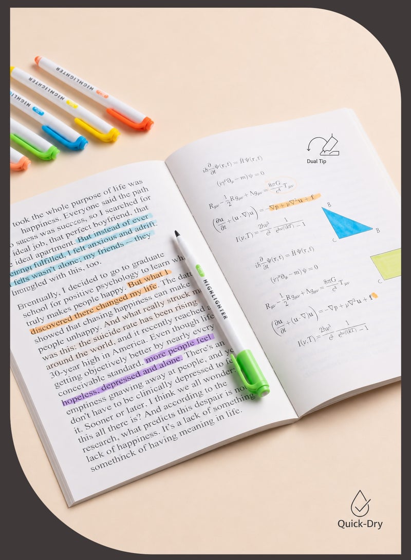 ZAZA 15 Pcs Highlighter Pen, Marker Pen, Dual Tip Mild Colors Highlighters, Chisel and Fine Tip Marker Pens for Kids, Adults Note Taking, School Stationery - Image 3