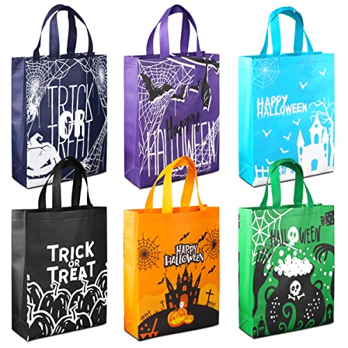Aviski 6PCS Halloween Trick or Treat Bags, Non-Woven Large Gift Tote Bags with Handles for Gifts Wrapping, Party Supplies, 15 * 11.8 * 3.9inch - Image 1