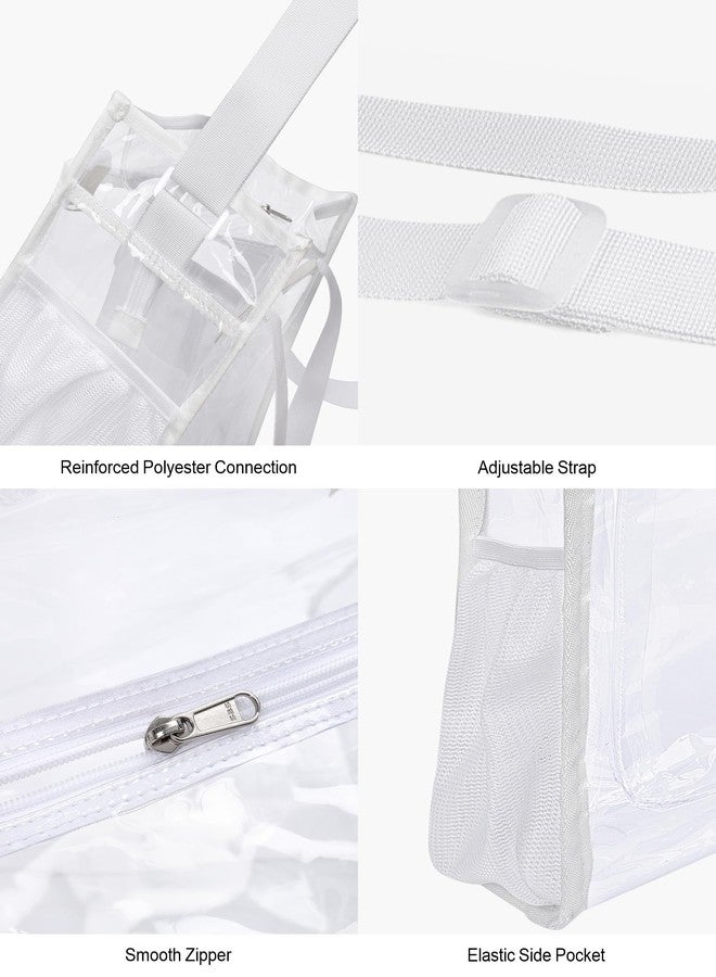 باكيزم حقيبة PACKISM الشفافة للمناسبات الرياضية، مقاس 12×6×12 بوصة - حقيبة شفافة معتمدة للمناسبات الرياضية وأيام المباريات والحفلات الموسيقية والعمل، لون أبيض - Image 5