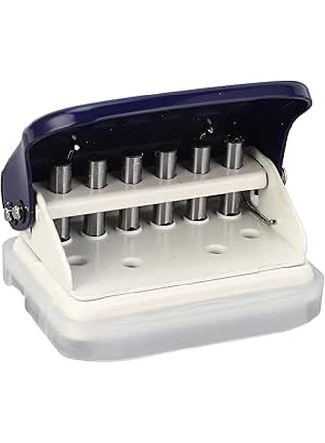 Dark Blue Compact 6 Hole Paper Punch for A4 A5 B5 Notebook Scrapbook Study Work - Image 1