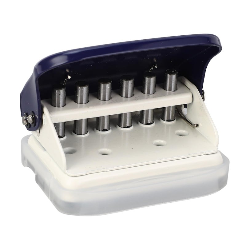 Dark Blue Compact 6 Hole Paper Punch for A4 A5 B5 Notebook Scrapbook Study Work - Image 2