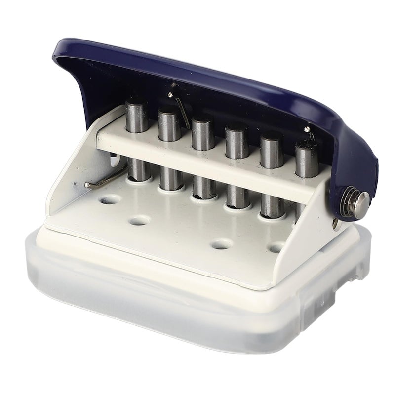 Dark Blue Compact 6 Hole Paper Punch for A4 A5 B5 Notebook Scrapbook Study Work - Image 3