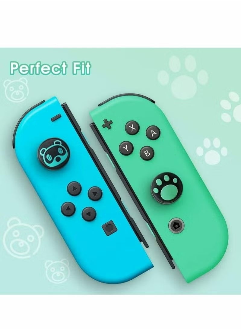 X-level - 4 Pcs Thumb Grip Caps With Soft Silicone Analog Stick Covers With Cool & Cat Paw Joystick Analog Cap for Nintendo Switch & Lite With Soft Silicone Button Cover For Controller - Image 1
