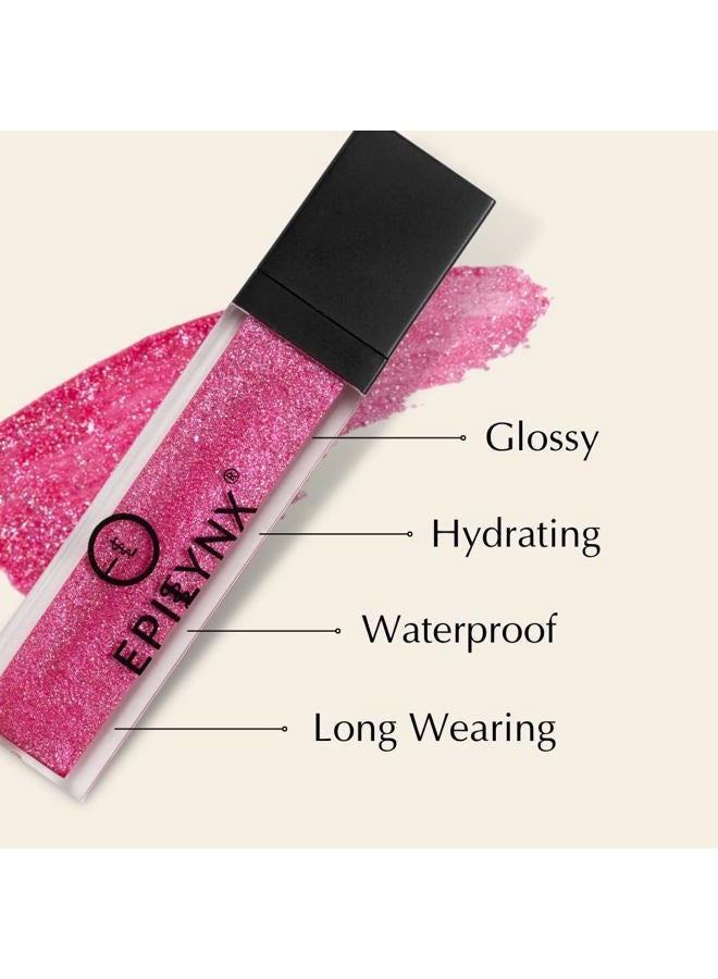 EPILYNX Vegan Glitter & Matte Liquid Lip Gloss - Moisturizing Formula for Hydration & Long Lasting Wear - Cruelty Free, Paraben Free, Gluten Free - Sweet Tooth Fuchsia Pink by Dr. Liia - Image 2