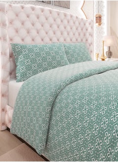 Color Sense Color Sense Print 1 Comforter + 2 Pillow Cases Queen Cotton Green 240x200cm  - Image 3