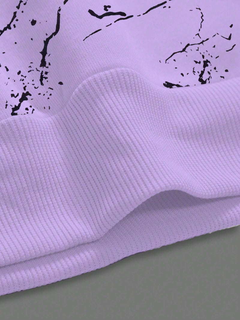 JVX Unisex-Adult Wool Blend Neck Hooded Regular Fit Sweatshirt (HOODIE-01_Lavender_Small) - Image 2