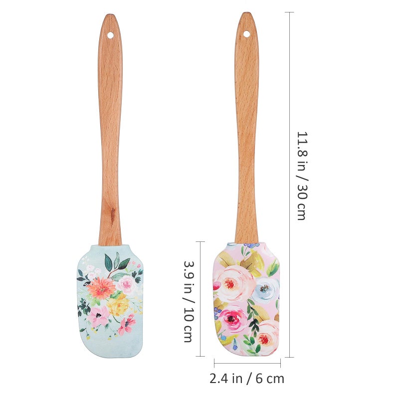 Veemoon 2pcs Cake Cream Spatula, Silicone Cake Scrapers Accessories Butter Scrapers Baking Spatulas for Kitchen Reusable Butter Professional Baking Christmas Tools - Image 2